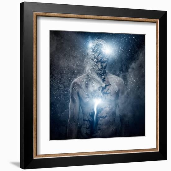 Man with Conceptual Spiritual Body Art-NejroN Photo-Framed Art Print