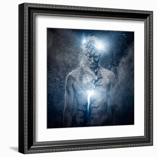 Man with Conceptual Spiritual Body Art-NejroN Photo-Framed Art Print