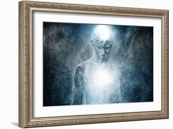 Man with Conceptual Spiritual Body Art-NejroN Photo-Framed Art Print