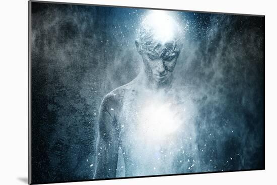Man with Conceptual Spiritual Body Art-NejroN Photo-Mounted Art Print