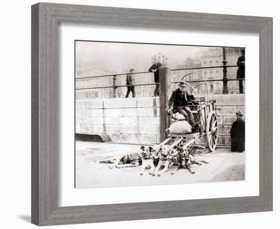 Man with Dogcart, Antwerp, 1898-James Batkin-Framed Photographic Print
