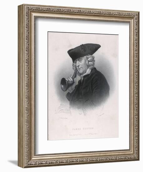 Man with Ear Trumpet-null-Framed Art Print