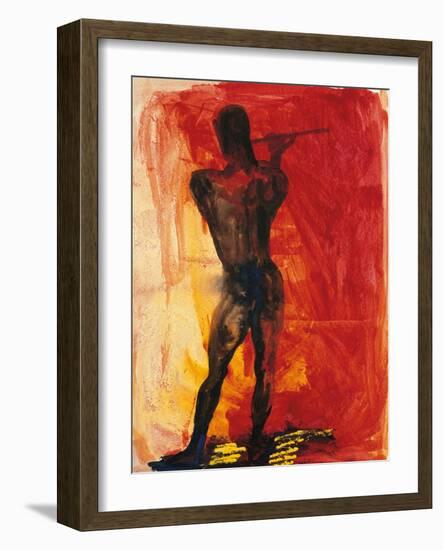 Man with Flute-Rainer Fetting-Framed Giclee Print