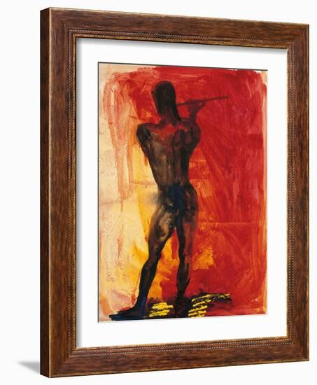 Man with Flute-Rainer Fetting-Framed Giclee Print