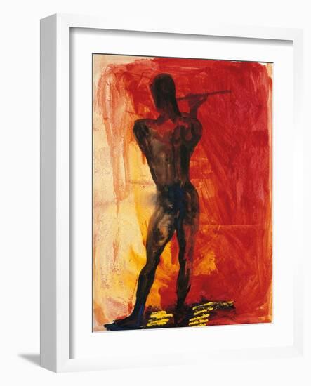 Man with Flute-Rainer Fetting-Framed Giclee Print