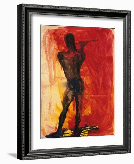 Man with Flute-Rainer Fetting-Framed Giclee Print