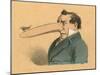 Man with Fly on the End of His Long Nose-English School-Mounted Giclee Print