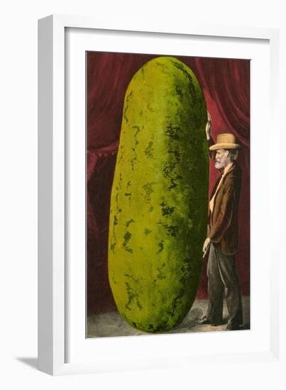 Man with Giant Watermelon-null-Framed Art Print