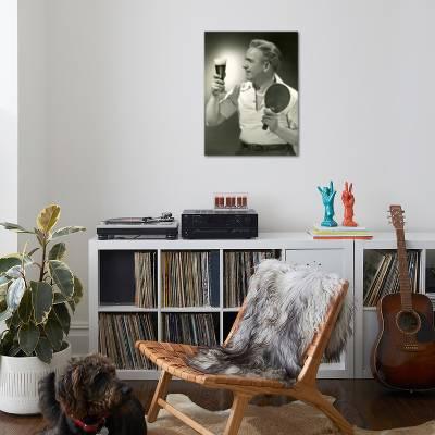 Man With Glass Of Beer And Ping Pong Paddle Photographic Print By George Marks Art Com