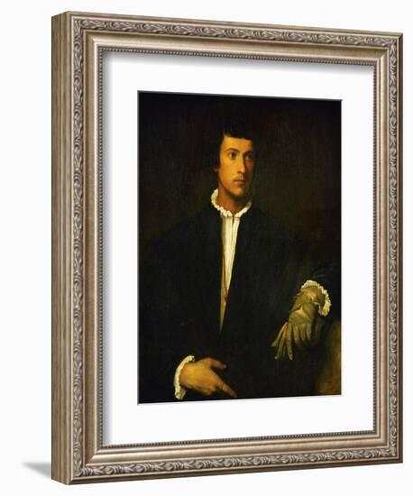 Man with Glove-Titian (Tiziano Vecelli)-Framed Giclee Print