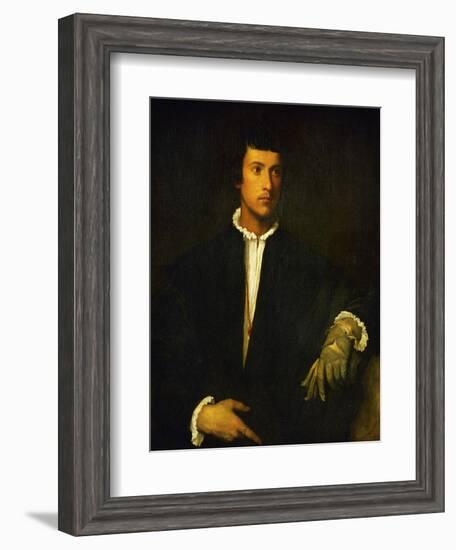 Man with Glove-Titian (Tiziano Vecelli)-Framed Giclee Print