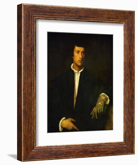 Man with Glove-Titian (Tiziano Vecelli)-Framed Giclee Print