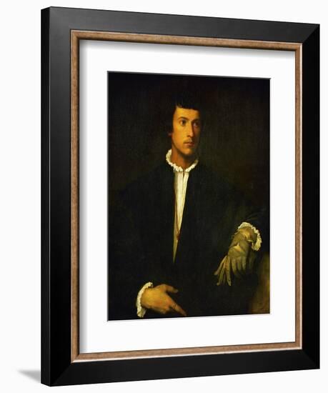 Man with Glove-Titian (Tiziano Vecelli)-Framed Giclee Print