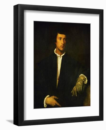 Man with Glove-Titian (Tiziano Vecelli)-Framed Giclee Print