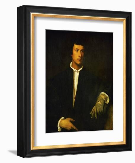 Man with Glove-Titian (Tiziano Vecelli)-Framed Giclee Print