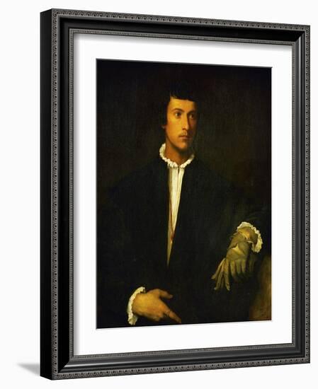 Man with Glove-Titian (Tiziano Vecelli)-Framed Giclee Print