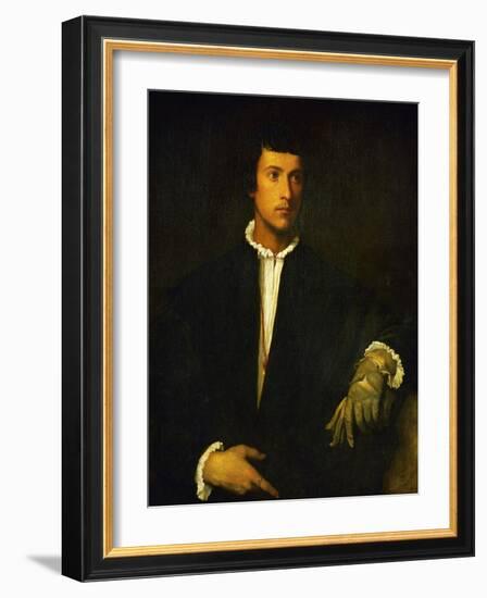 Man with Glove-Titian (Tiziano Vecelli)-Framed Giclee Print