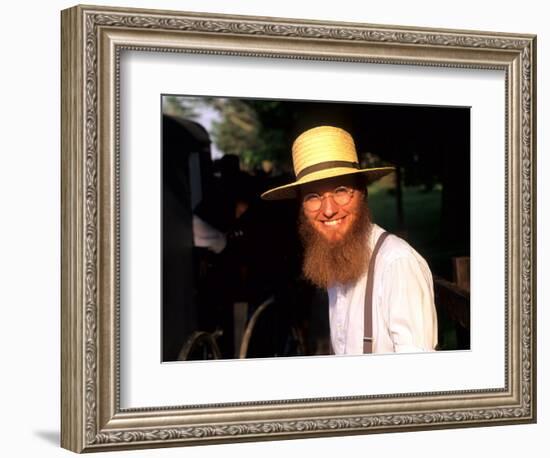 Man with Hat in Intercourse, Amish Country, Pennsylvania, USA-Bill Bachmann-Framed Photographic Print