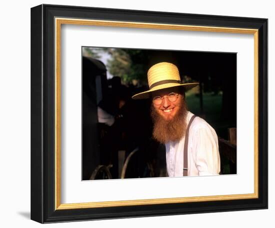 Man with Hat in Intercourse, Amish Country, Pennsylvania, USA-Bill Bachmann-Framed Photographic Print