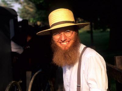 Man with Hat in Intercourse Amish Country Pennsylvania USA Photographic Print Bill Bachmann Art