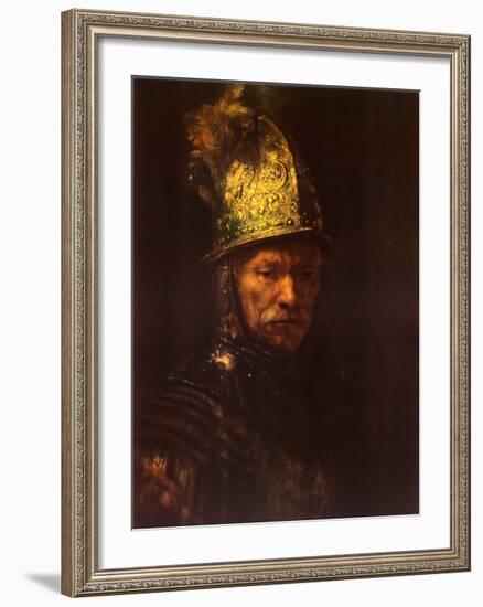 Man with Helmet-Rembrandt van Rijn-Framed Art Print