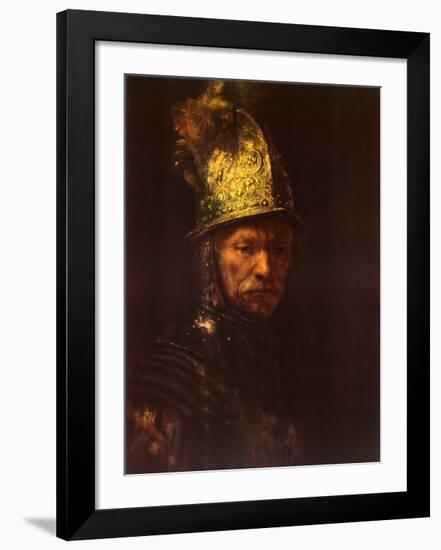 Man with Helmet-Rembrandt van Rijn-Framed Art Print