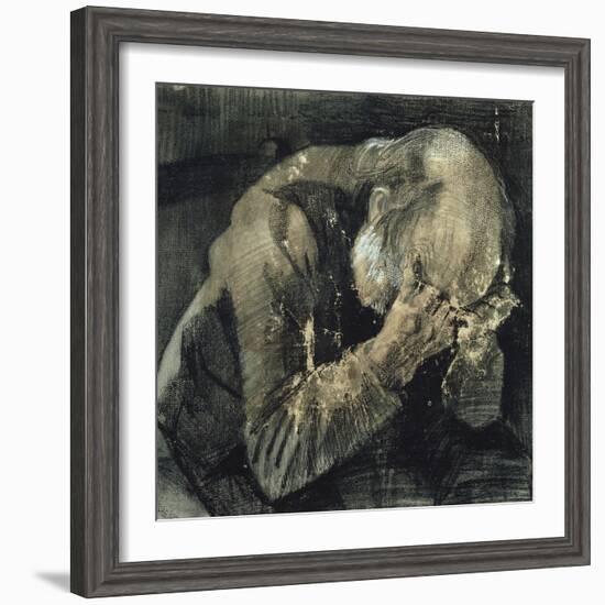 Man with His Head in His Hands-Vincent van Gogh-Framed Giclee Print