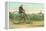 Man with Large Tricycle-null-Framed Stretched Canvas