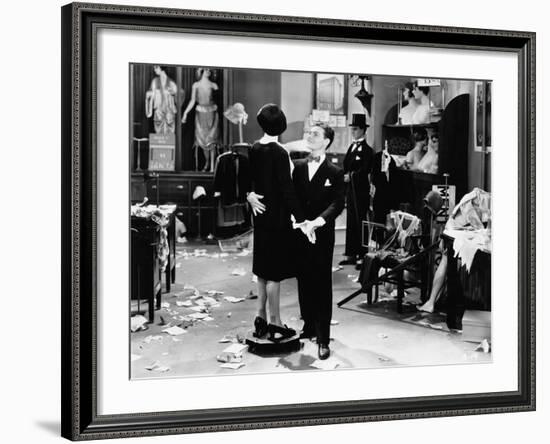 Man with Mannequin in Department Store-null-Framed Photo