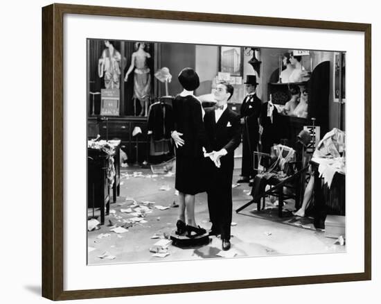 Man with Mannequin in Department Store-null-Framed Photo