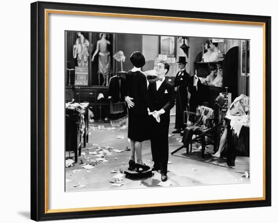 Man with Mannequin in Department Store-null-Framed Photo