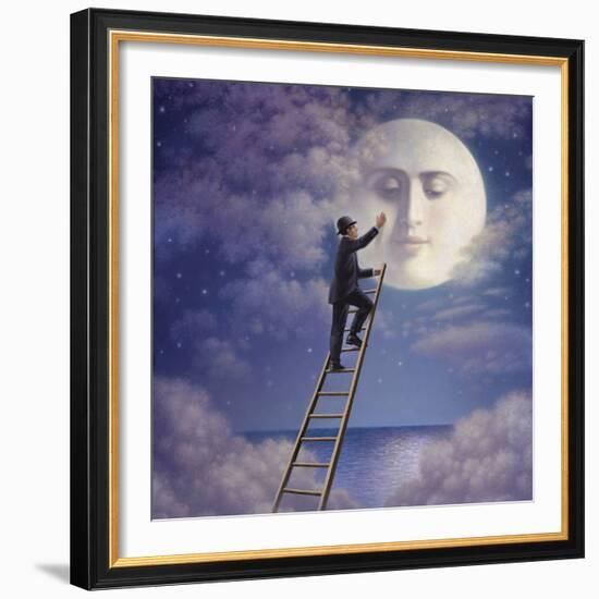 Man with Moon-Dan Craig-Framed Giclee Print