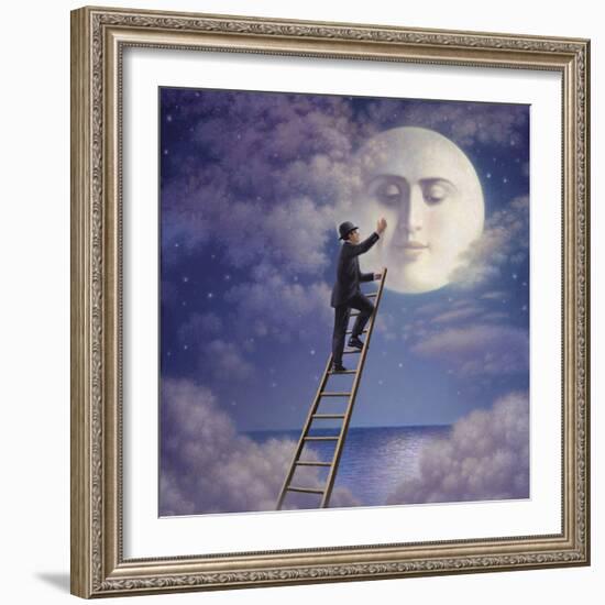 Man with Moon-Dan Craig-Framed Giclee Print