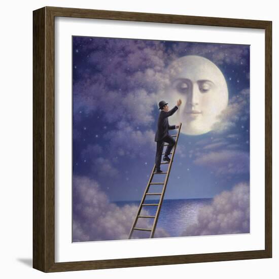 Man with Moon-Dan Craig-Framed Giclee Print