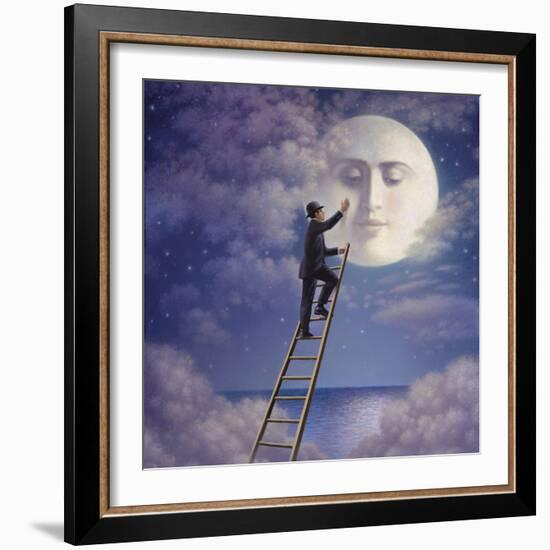 Man with Moon-Dan Craig-Framed Premium Giclee Print