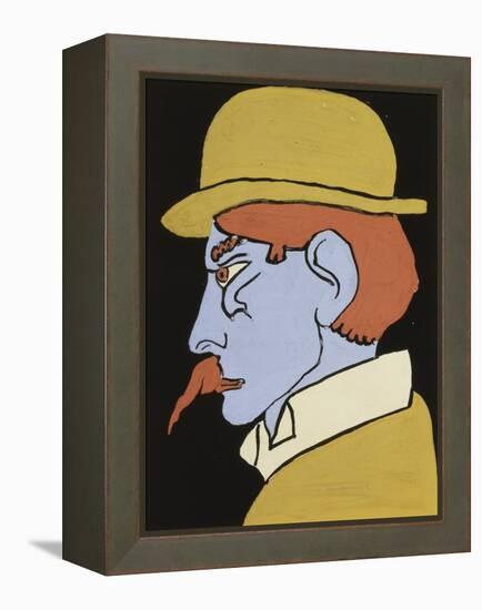 Man with Moustache, Profile-Henri Gaudier-Brzeska-Framed Premier Image Canvas