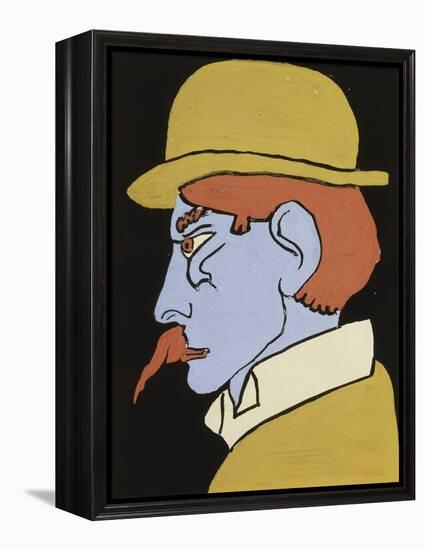 Man with Moustache, Profile-Henri Gaudier-Brzeska-Framed Premier Image Canvas