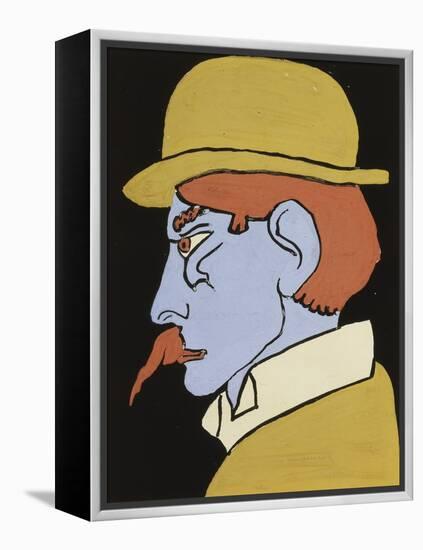 Man with Moustache, Profile-Henri Gaudier-Brzeska-Framed Premier Image Canvas