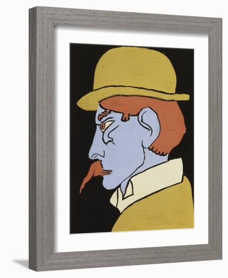 Man with Moustache, Profile-Henri Gaudier-Brzeska-Framed Giclee Print