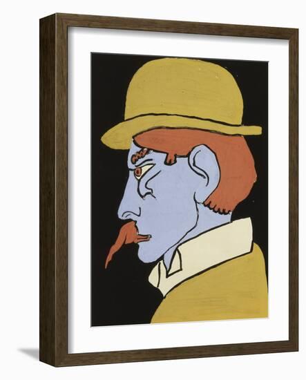 Man with Moustache, Profile-Henri Gaudier-Brzeska-Framed Giclee Print