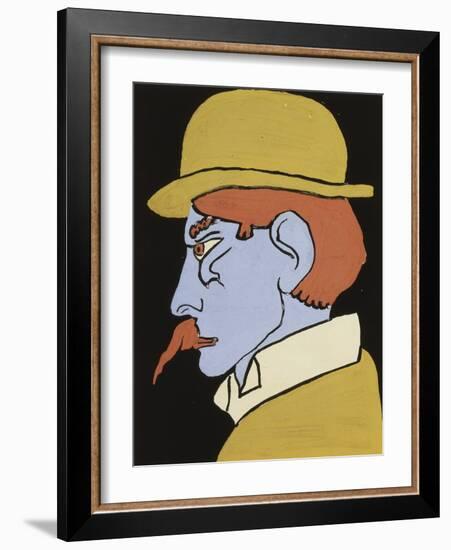 Man with Moustache, Profile-Henri Gaudier-Brzeska-Framed Giclee Print