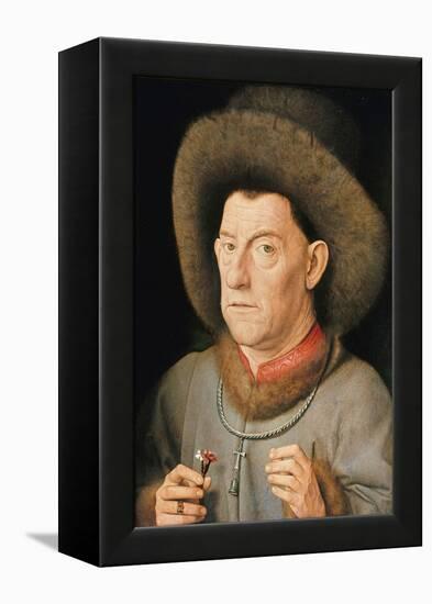 Man with Pinks-Jan van Eyck-Framed Premier Image Canvas