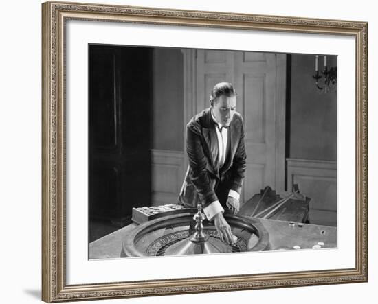 Man with Roulette Table-null-Framed Photo