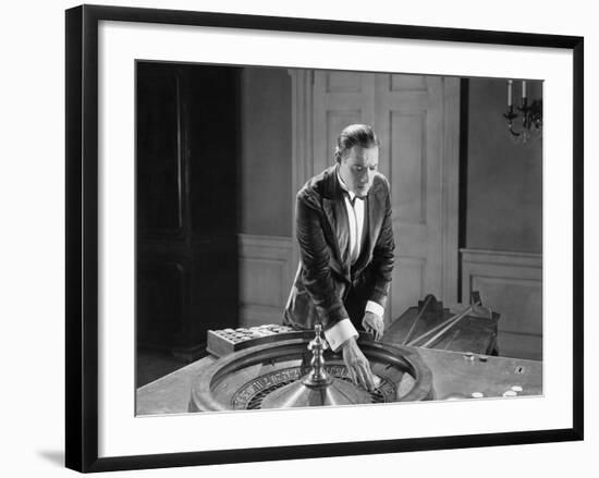 Man with Roulette Table-null-Framed Photo