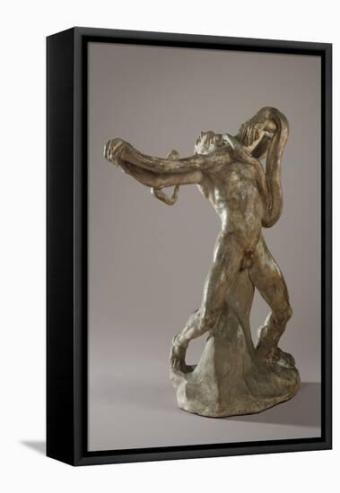 Man with Serpent, C.1886 (Plaster)-Auguste Rodin-Framed Premier Image Canvas