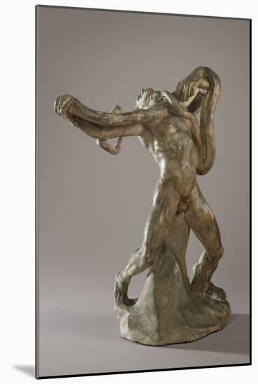 Man with Serpent, C.1886 (Plaster)-Auguste Rodin-Mounted Giclee Print