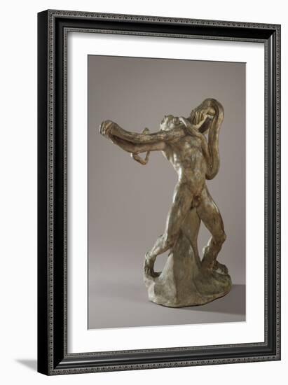 Man with Serpent, C.1886 (Plaster)-Auguste Rodin-Framed Giclee Print