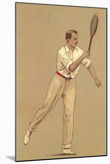 Man with Tennis Racket-null-Mounted Art Print