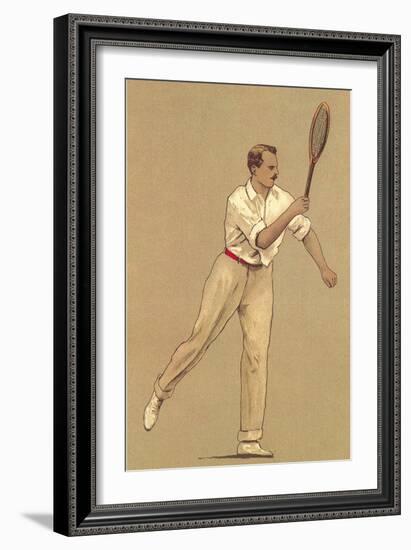 Man with Tennis Racket-null-Framed Art Print