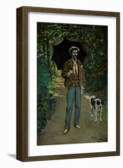 Man with Umbrella, Portrait of V. Jaquemont, Around 1868-Claude Monet-Framed Giclee Print